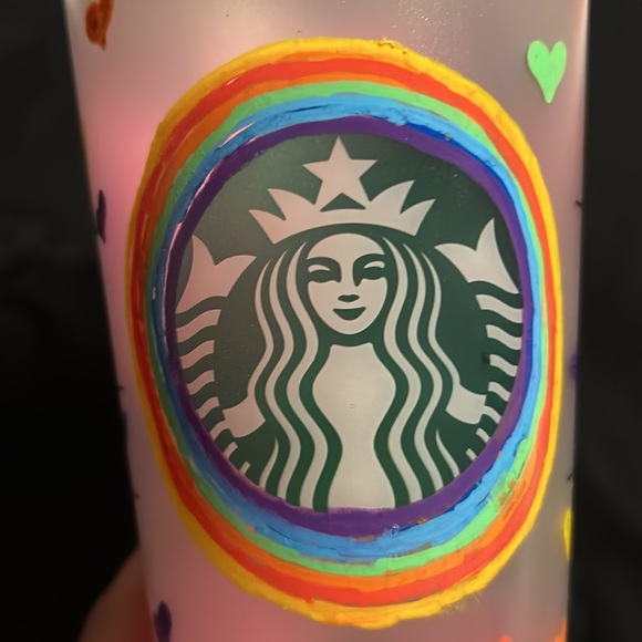 Hand painted care bear rainbow theme - Picture 2 of 5